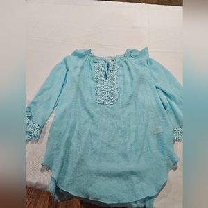 Counterparts blouse Sz M Aqua